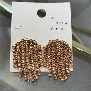 A New Day Rose Gold Cascading Earrings NWT